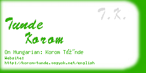 tunde korom business card